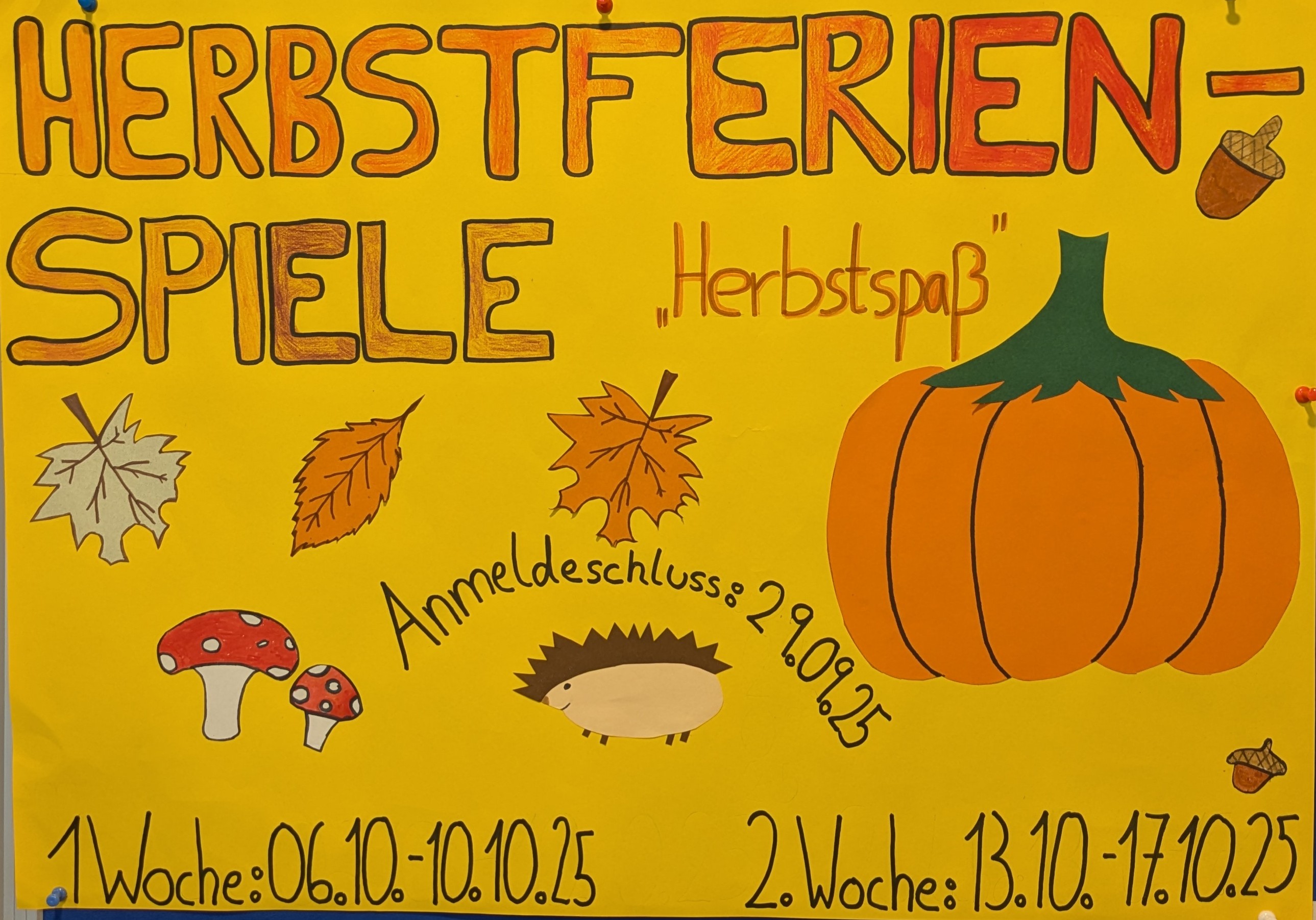 Letzter Schultag Do. 02.10. - jetzt zu den Herbst-Ferienspielen anmelden